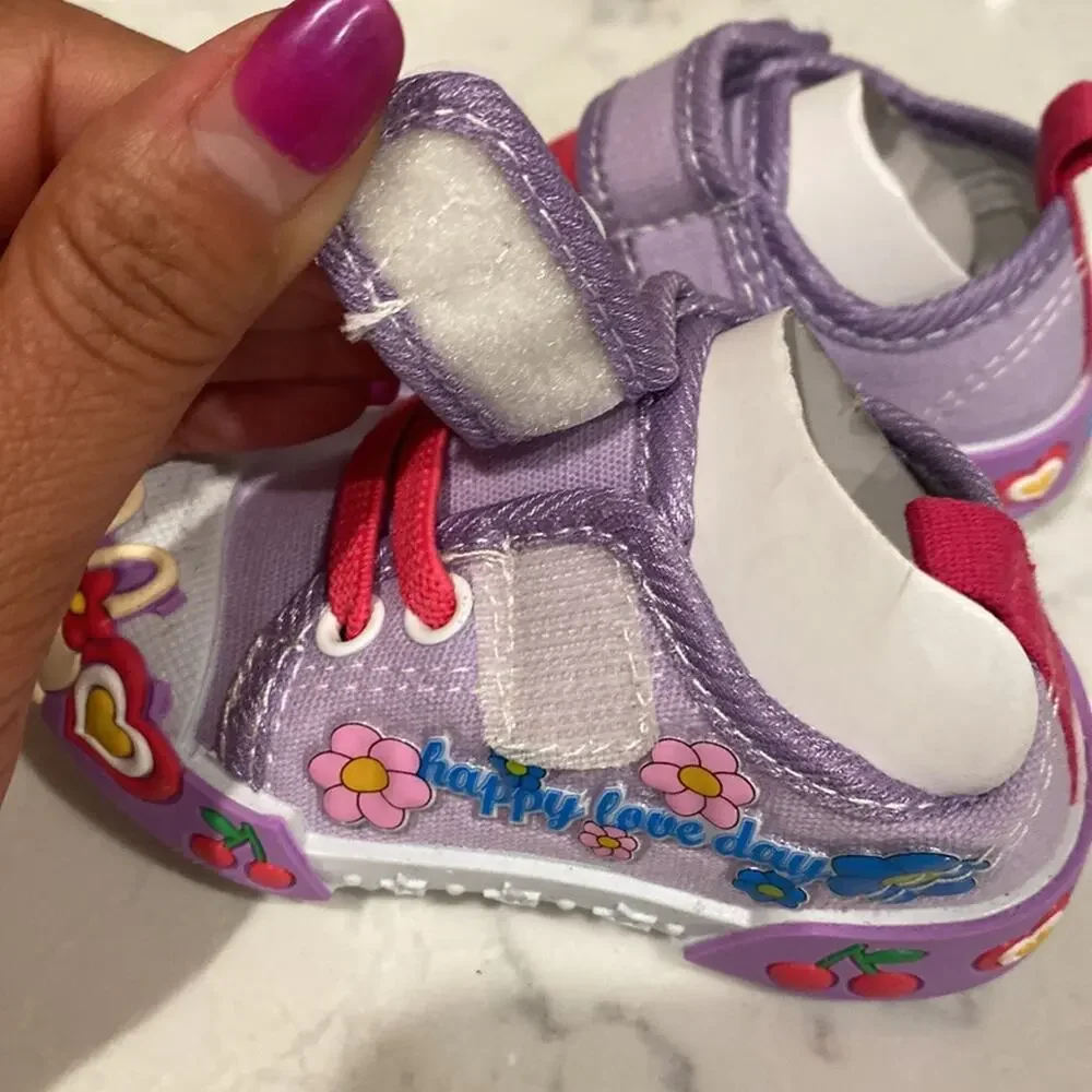 Papos purple bunny sneaker girls closure girly cute maximalist size 1